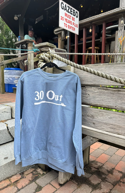 30 Out Crewneck Sweatshirt (Blue Jean Blue)