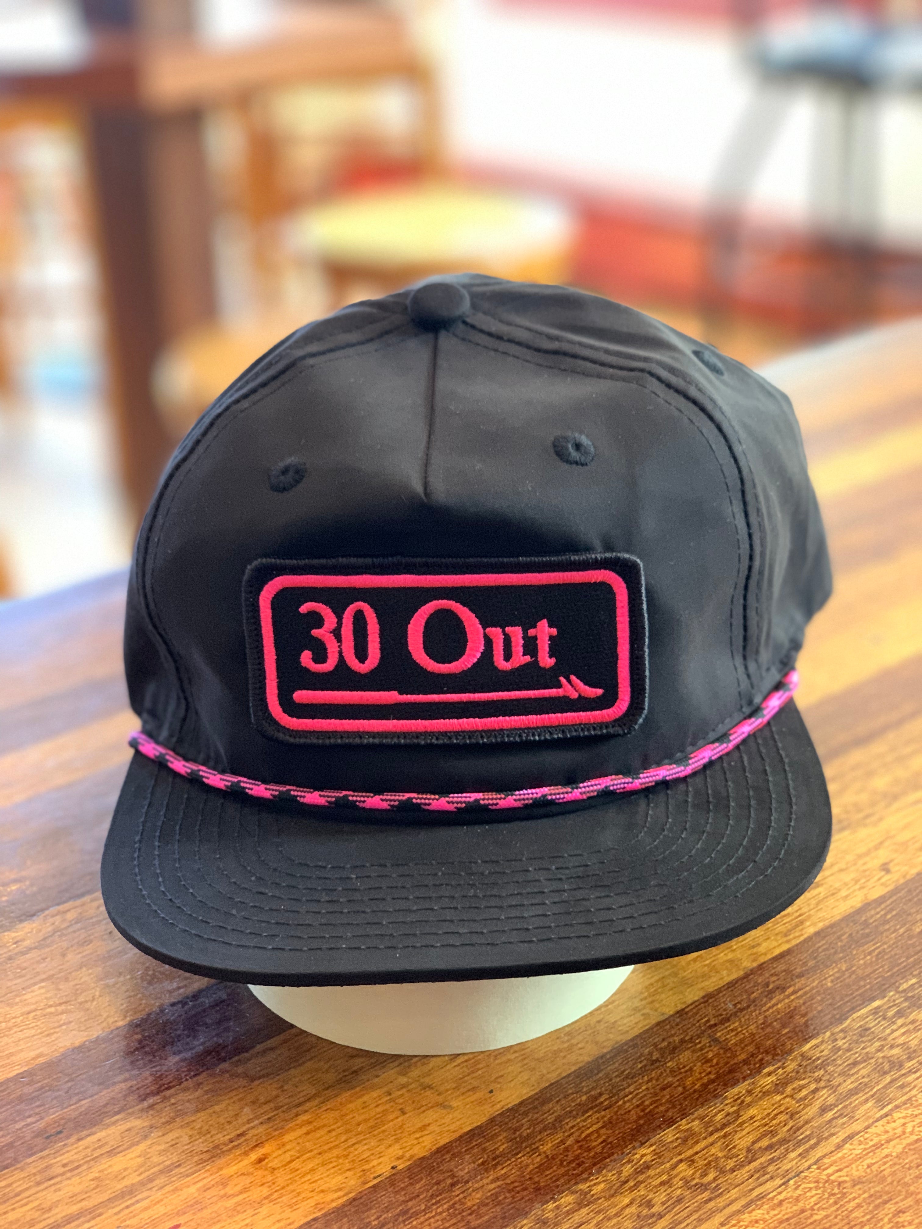 Rope Hat Black with Pink