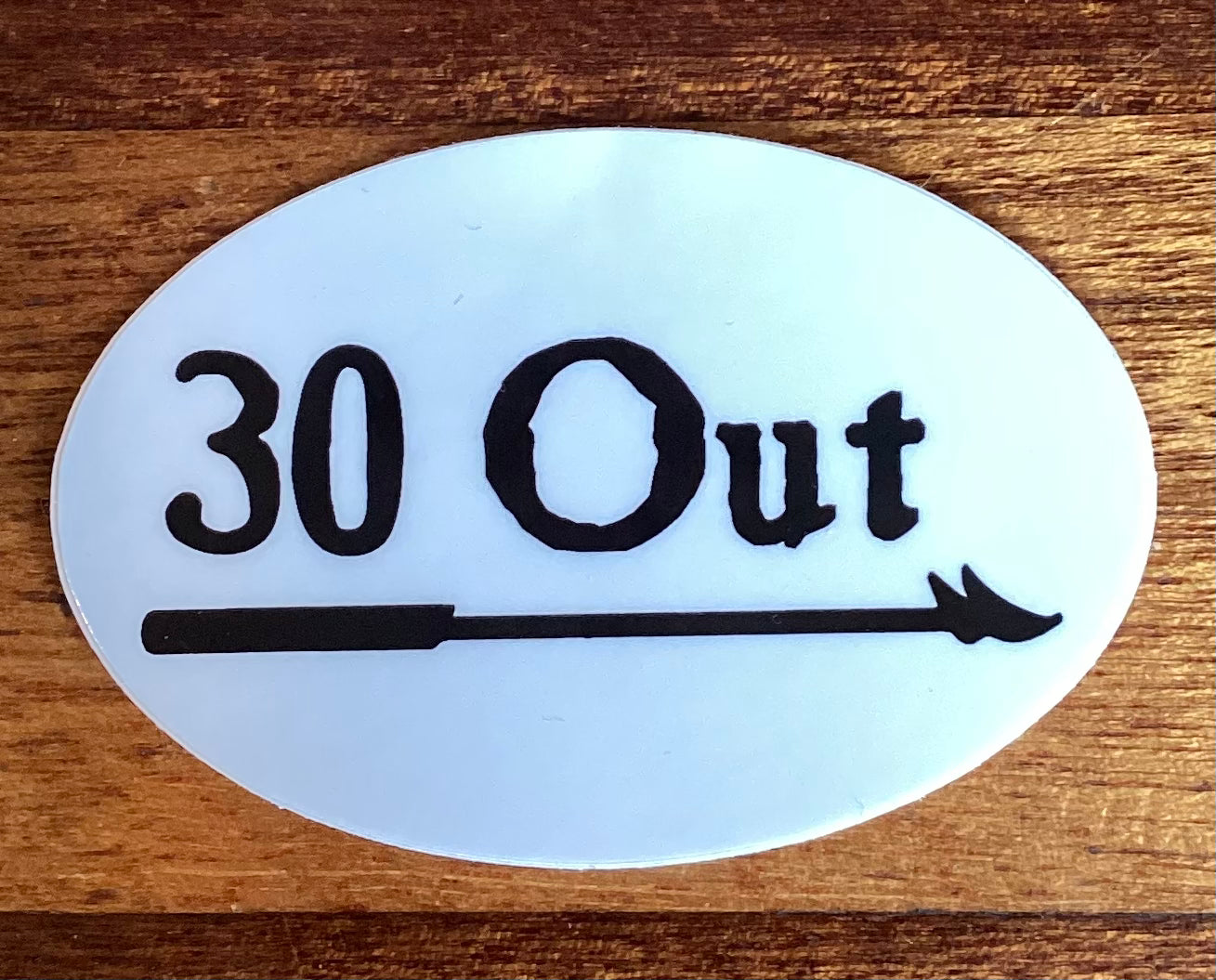 30 Out Sticker